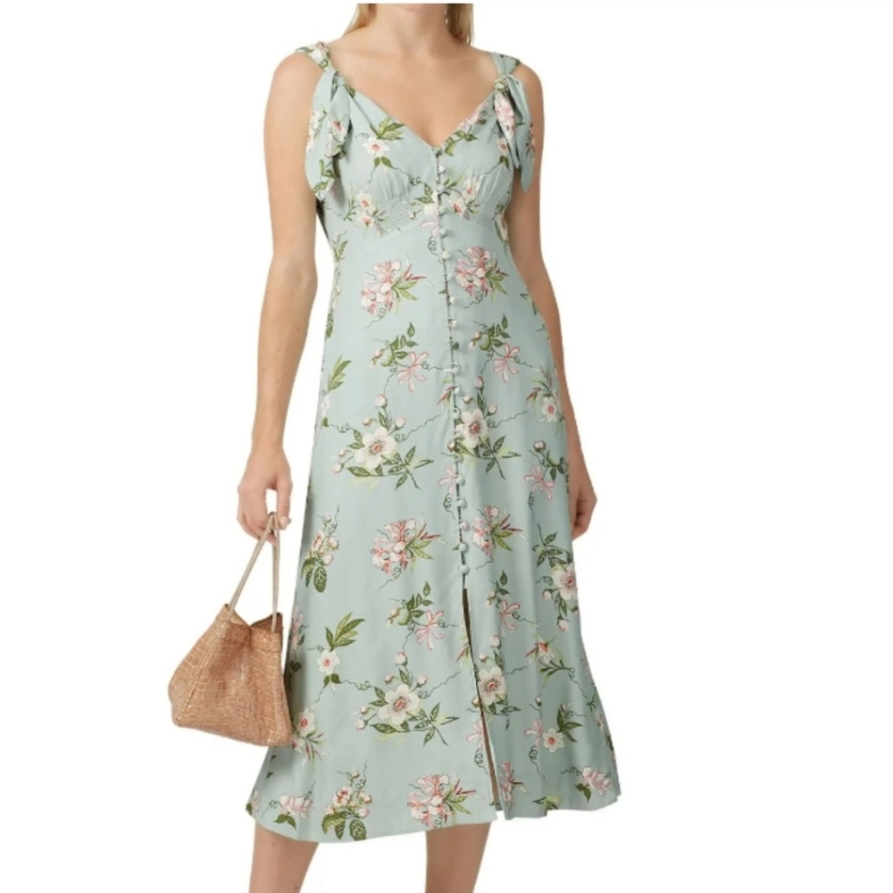 Rebecca Taylor S4 Green Sleveless Midi Dress